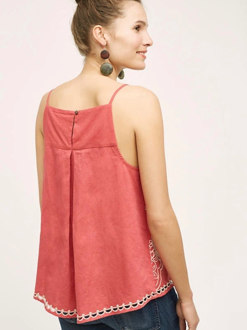 NWT Anthropologie Vanessa Virginia Embroidered Linen Swing Tank Top 12 - Picture 3 of 9